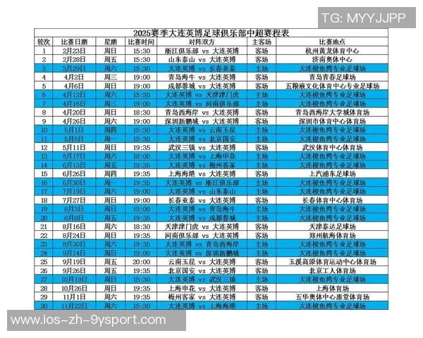 大连足球赛程全面解析及未来赛事安排一览 大连足球赛程全面解析及未来赛事安排一览